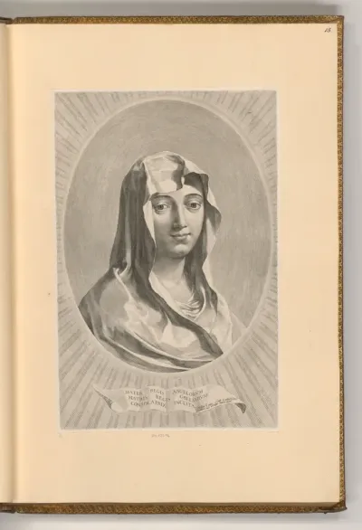 Büste der hl. Maria in einem Oval
