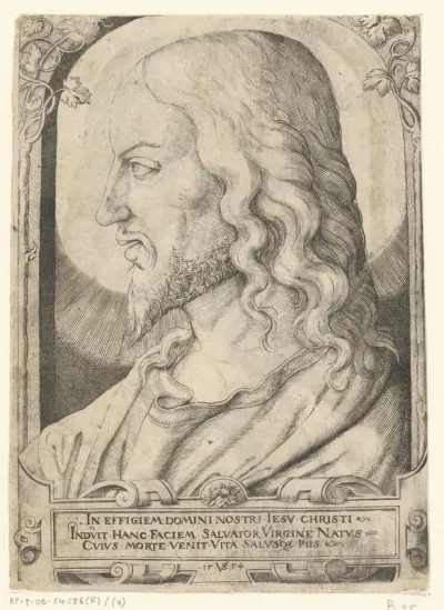 Buste van Christus en profil naar links