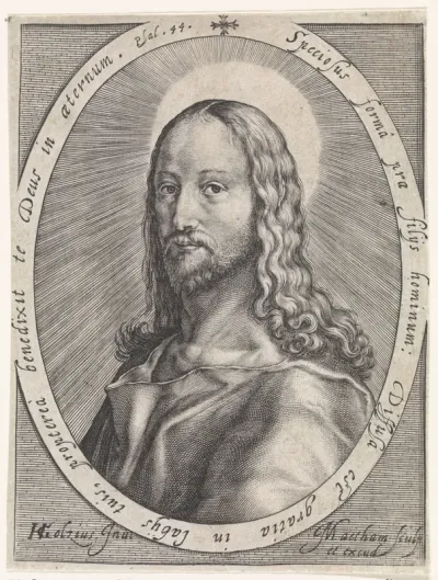 Buste van Christus, in ovaal