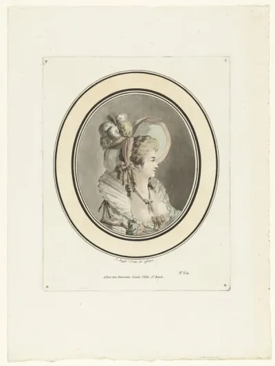 Buste van een dame met hoed