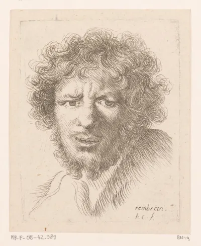 Buste van een jongeman met baard