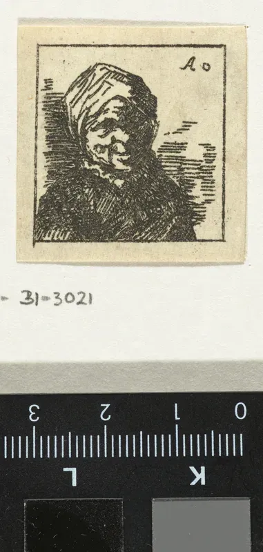 Buste van een lachende boerin