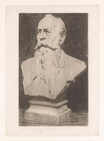 Buste van een onbekende man met lange baard en een snor
