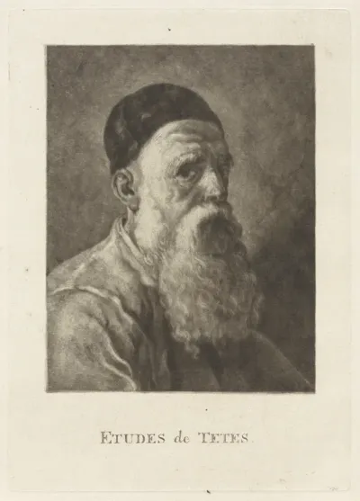 Buste van een oude man met een baard