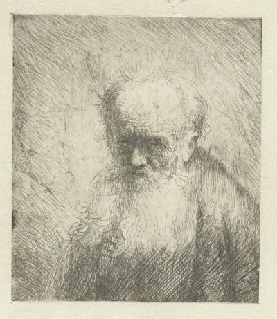 Buste van een oude man met een lange baard