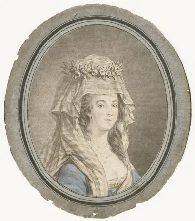 Buste van een vrouw met hoofdtooi