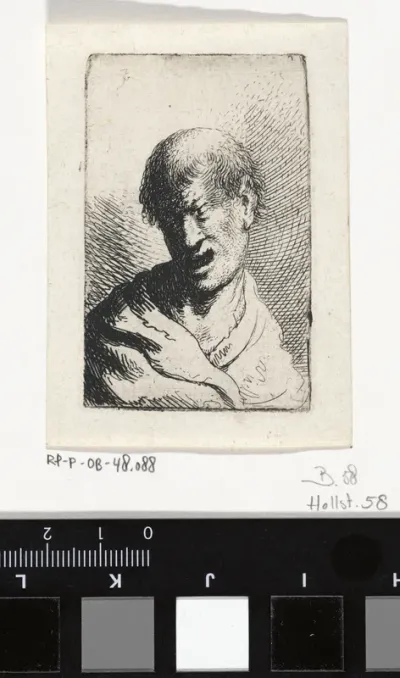 Buste van grimas makende man
