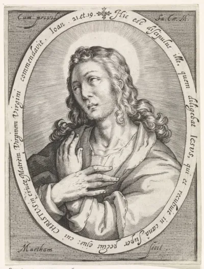Buste van Johannes de Evangelist, in ovaal