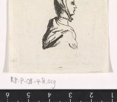Buste van jonge vrouw, naar rechts