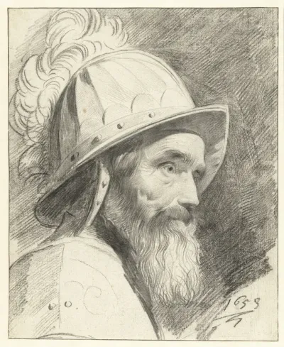 Buste van krijgsman met helm