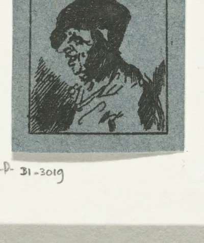Buste van lachende boer
