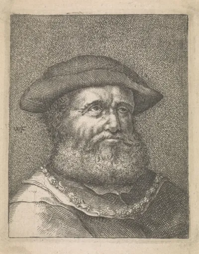Buste van man met baard en halsketting