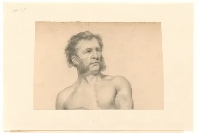 Buste van mannelijk naakt, driekwart naar rechts