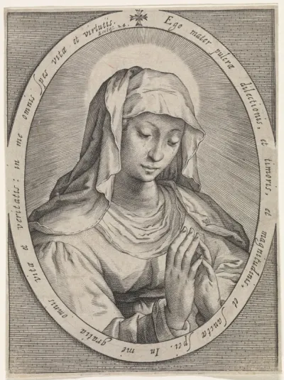 Buste van Maria, in ovaal