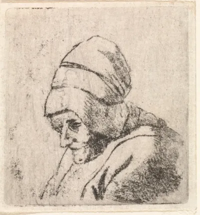 Buste van oude vrouw