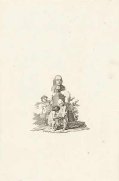 Buste van Petrus Broes op een piëdestal