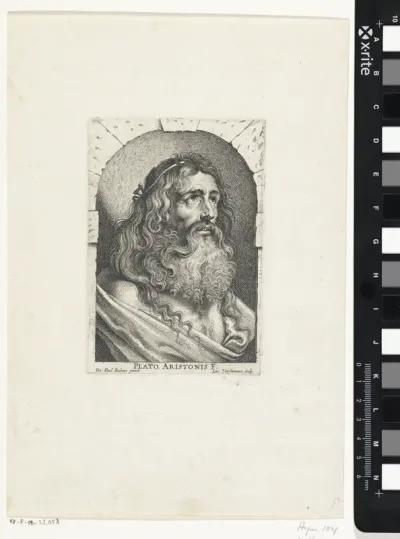 Buste van Plato in een nis