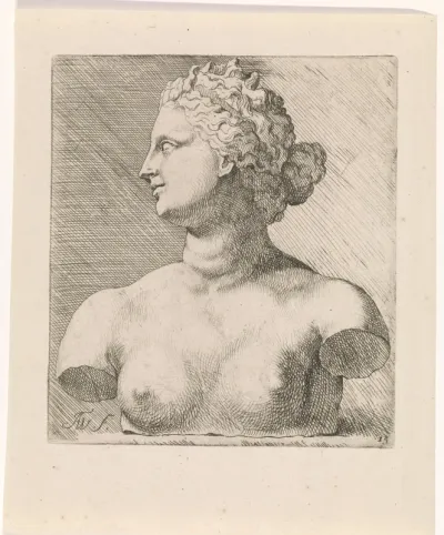 Buste van Venus de' Medici, en profile naar links