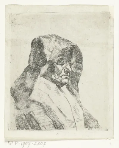 Buste van vrouw met muts