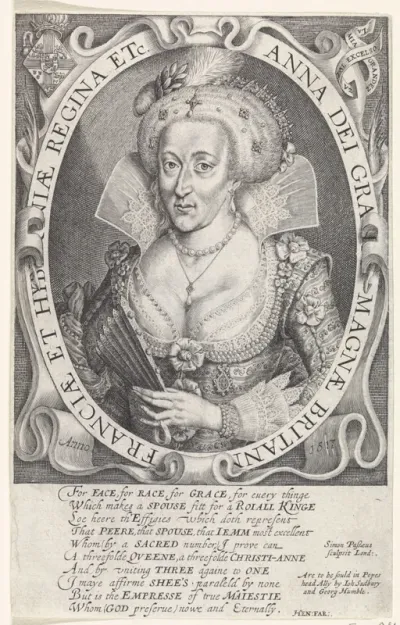 Busteportret van Anna van Denemarken, koningin van Engeland