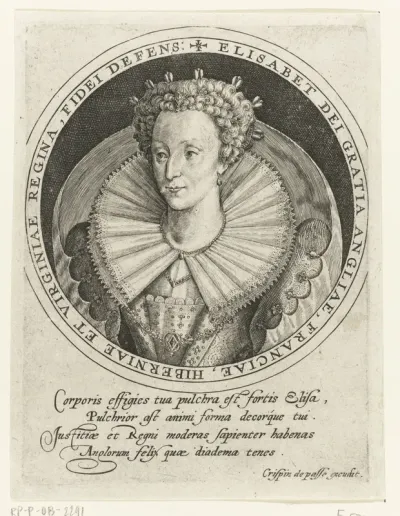 Busteportret van Elizabeth I Tudor, koningin van Engeland