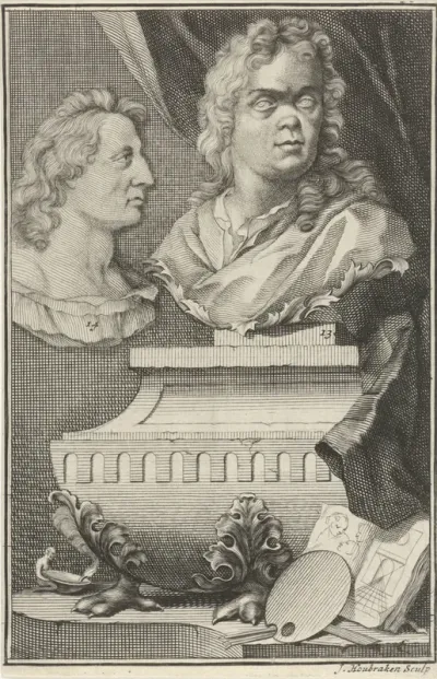 Bustes van Gerard de Lairesse en Albert Flamen