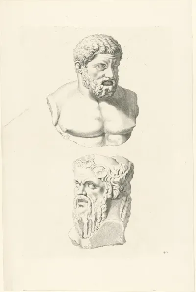 Bustes van Hercules en een sater
