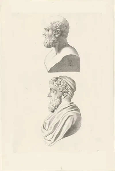 Bustes van Plato en Socrates