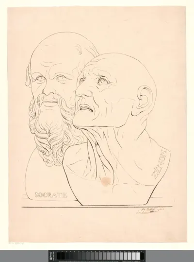 Bustes van Socrates en Zeno