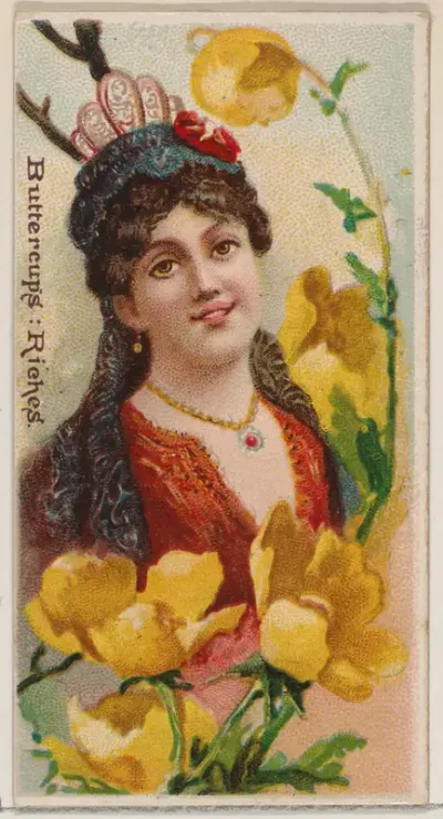 Buttercups: Riches, from the series Floral Beauties and Language of Flowers (N75) for Duke brand cigarettes