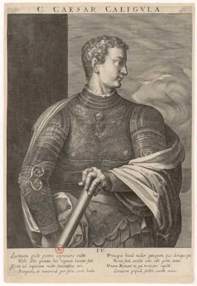 C. Caesar Caligula. Aegidius Sadeler S.C.M. sculp. Titianus inventor