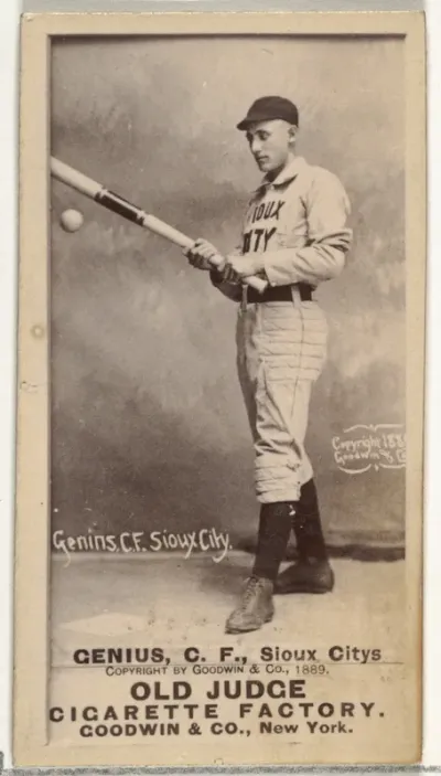 C. Frank Genins, Center Field, Sioux City Corn Huskers, from the Old Judge series (N172) for Old Judge Cigarettes