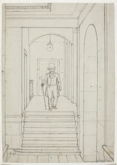 C.W. Eckersberg på Charlottenborgs trappegang