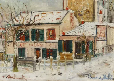 Cabaret du Lapin Agile sous la neige