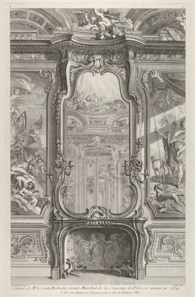 Cabinet de Mr le Compte Bielinski, from "Oeuvre de Juste Aurelle Meissonnier"