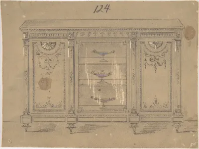 Cabinet Design with Glass Center Door