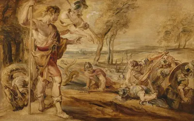 Cadmus, Guided by Minerva, Observes the Spartoi Fighting