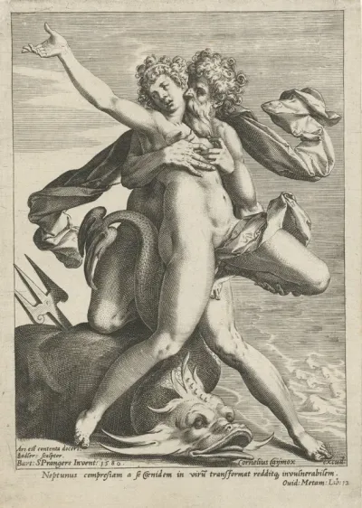 Caenis omhelsd door Neptunus