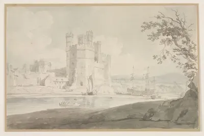 Caernarfon Castle view from the river-side