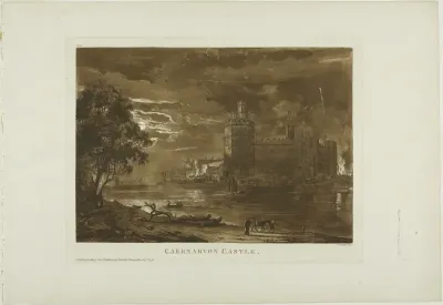 Caernarvon Castle, plate eight from Twelve Views in North Wales