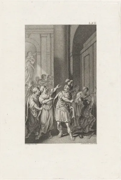 Caesar in de tempel van Saturnus