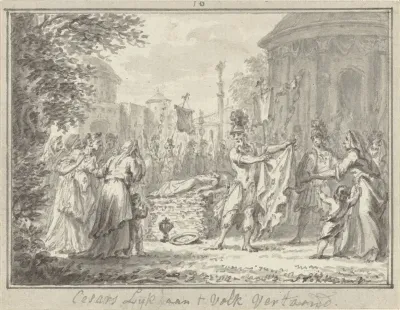 Caesars lijk aan het volk getoond