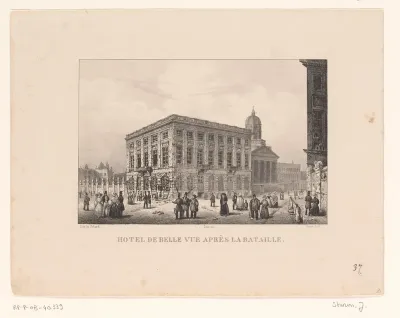 Café de l'Amitié aan het Koningsplein te Brussel, 1830