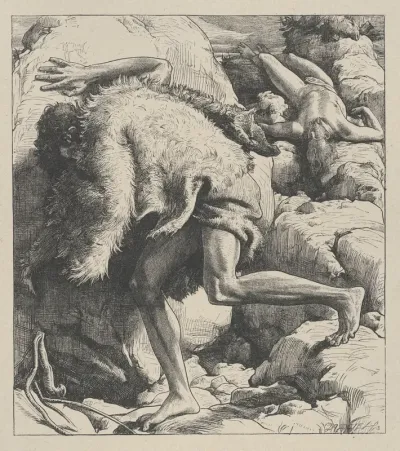 Cain and Abel, from "Dalziels' Bible Gallery"
