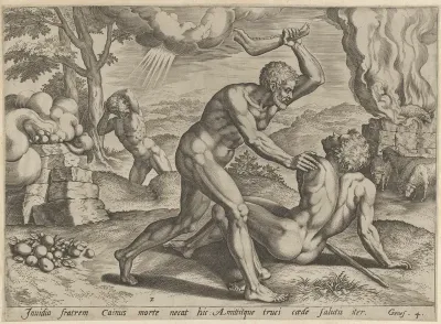Cain murdering Abel, plate 2 from "The Story of Cain and Abel"