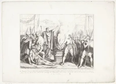 Caius Mucius Scaevola verbrandt zijn rechterhand