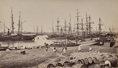 Calcutta. The Custom House Landing Place. Shipping in the River Hoogly