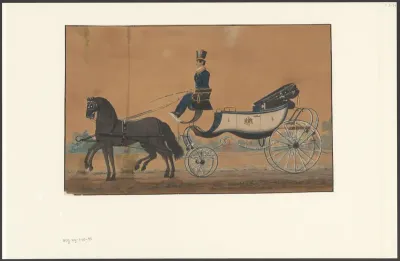 Calèche getrokken door twee paarden
