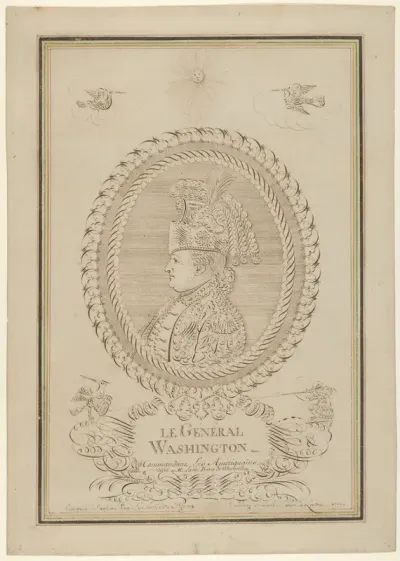 Calligraphic Profile Portrait of George Washington