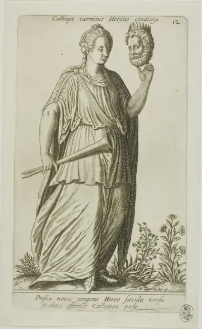 Calliope, Muse of Epic Poetry, plate 12 from Parnassus Biceps